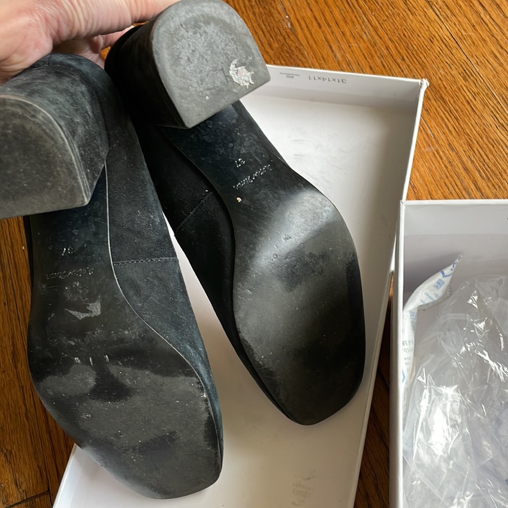 & Other Stories Black Dark Suede Shoes with Heels - Picture 9 of 12